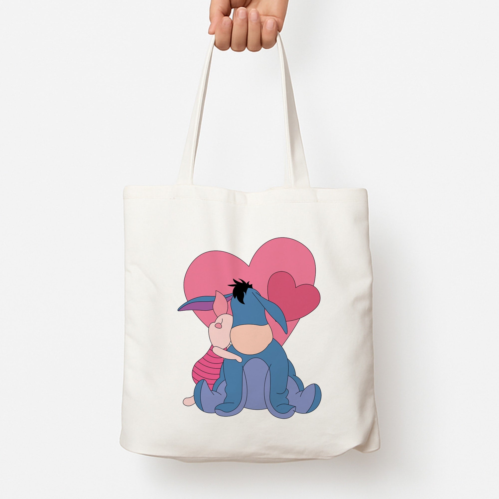 Donkey and Pig Valentine's Tote Bag