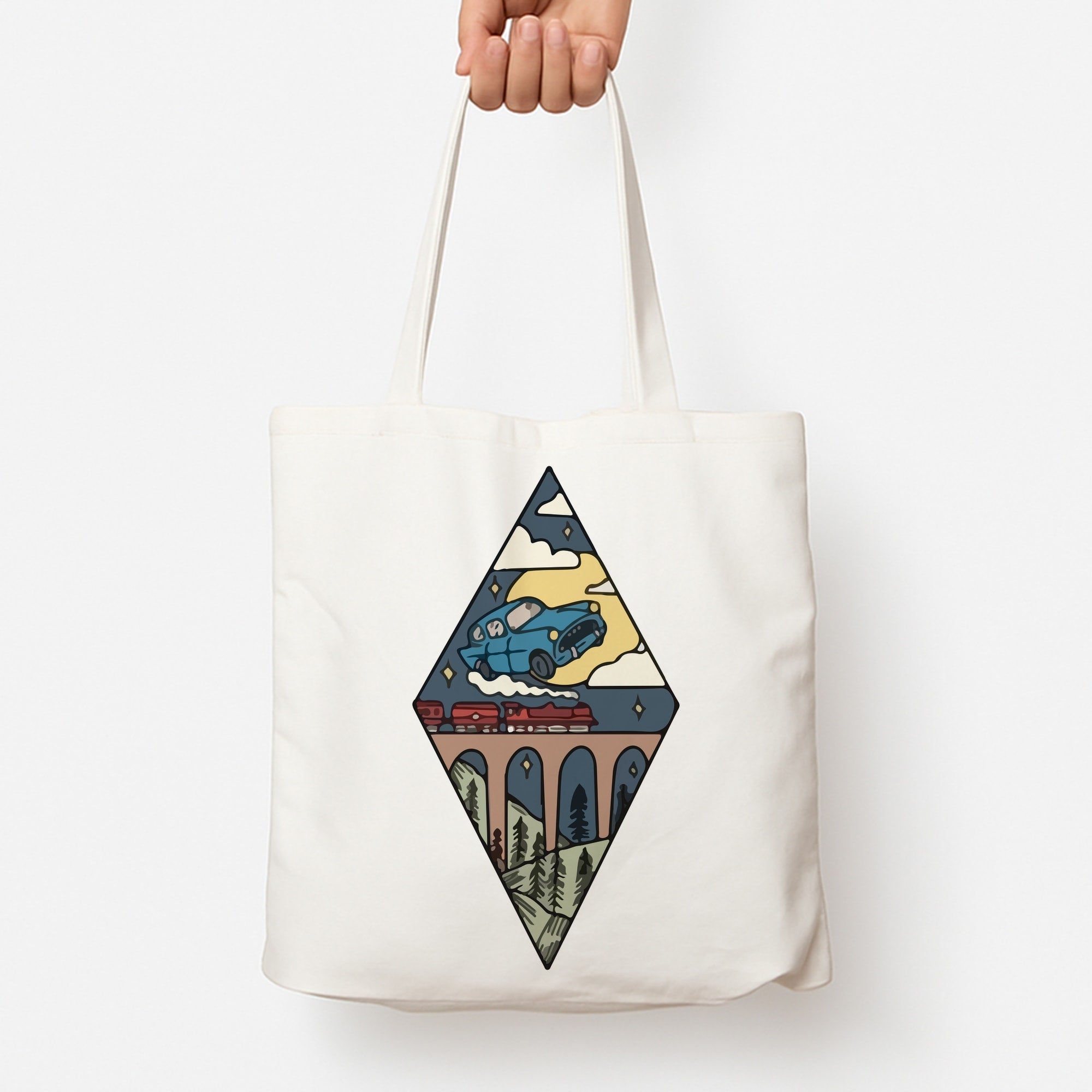 Flying Car Tote Bag
