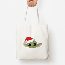 Baby Yoda Christmas Pattern Tote Bag