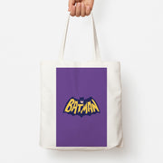 Bat Superhero Purple Logo Tote Bag 1