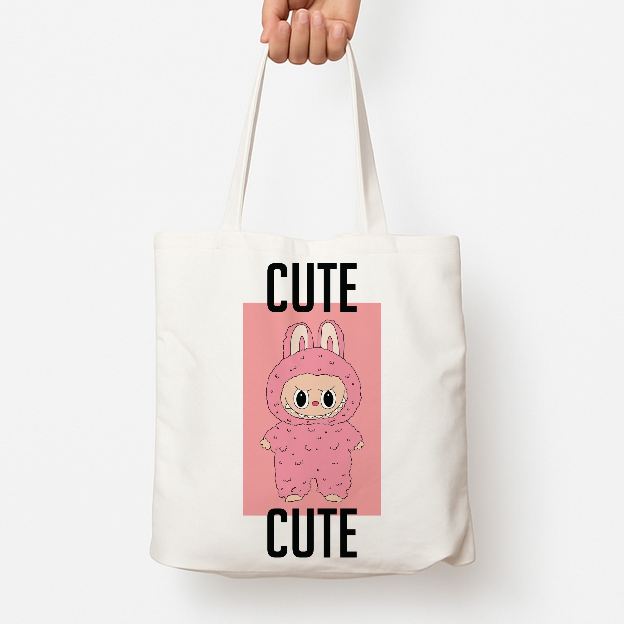 Cute Pink Monster Tote Bag