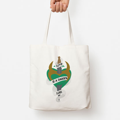 Love Is A Dagger Tote Bag