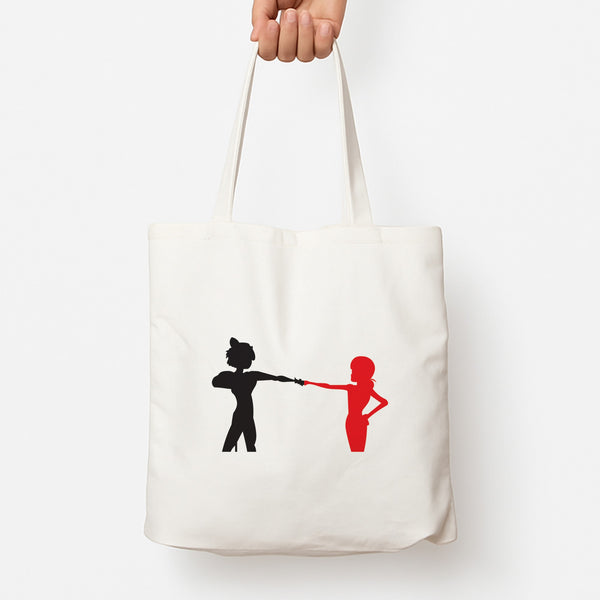 Red And Black Tote Bag