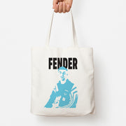 Fender Silhouette Blue Tote Bag 1