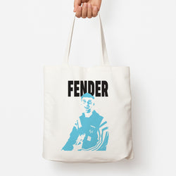 Fender Silhouette Blue Tote Bag