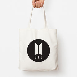 BTS logo Black - K Pop Tote Bag