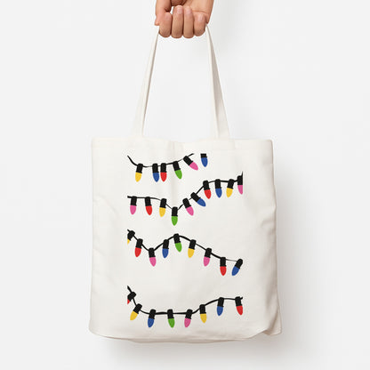 Pink Lights - Christmas Patterns Tote Bag