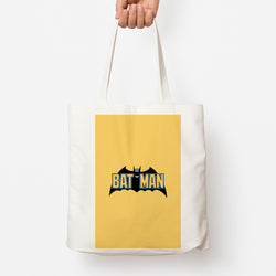 Yellow Bat Superhero Logo Tote Bag
