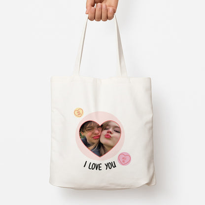 I Love You - Personalised Couples Tote Bag