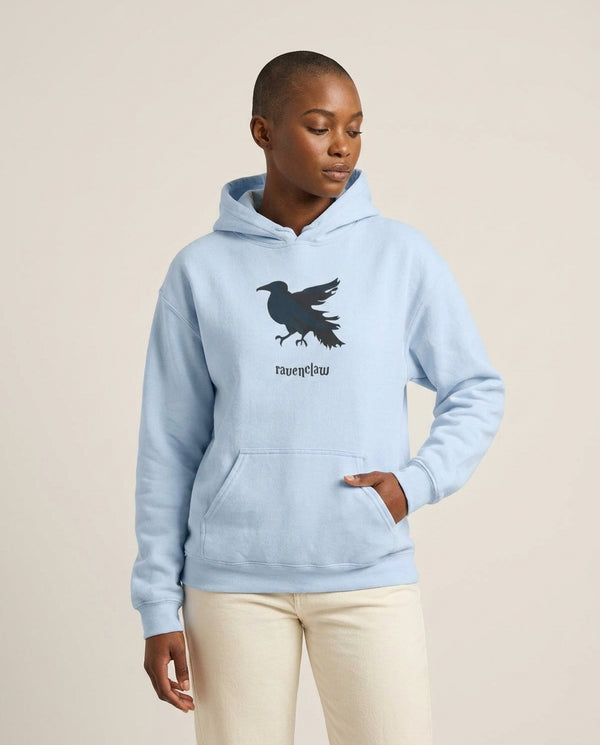 Ravenclaw Hoodie — Blue Front, worn