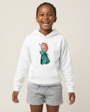 Watercolour Princess Merida Brave Fairytale Kids Hoodie 1