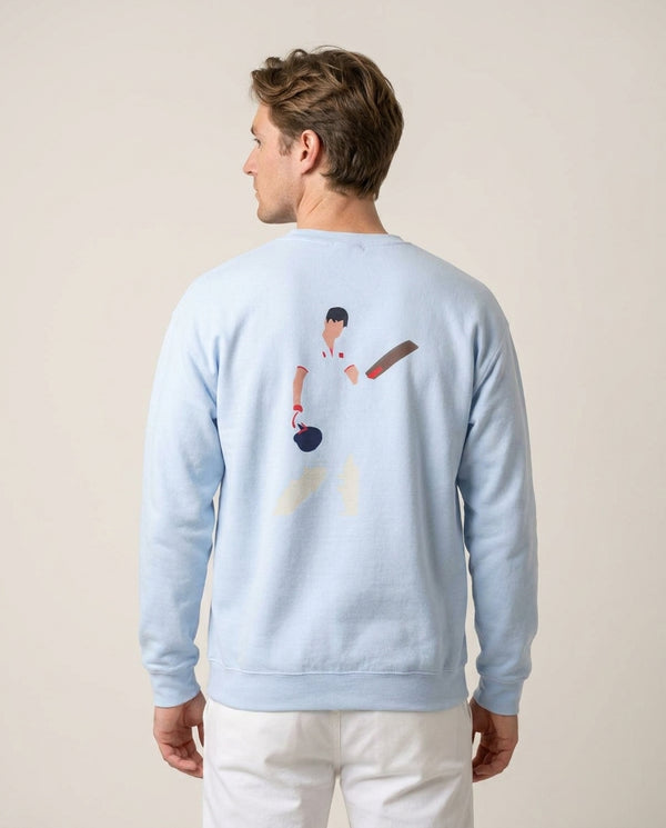 Cook - Cricket Sweatshirt — Blue Back, worn