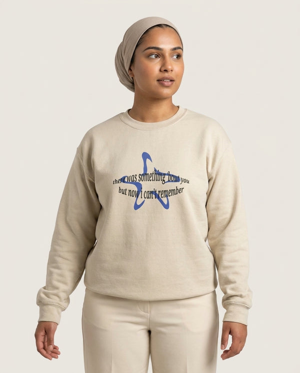 There Was Something About You - The 1975 Sweatshirt — Sand Front, worn
