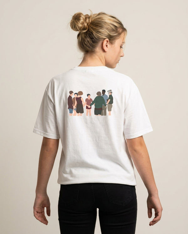 Group - Clown T-Shirt — White Back, worn