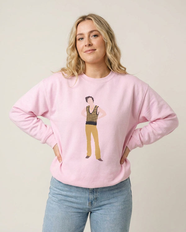 Yellow Vest - Harry Sweatshirt — Pink Front, worn