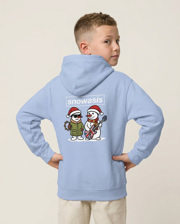 Snowasis Kids Hoodie Blue Back, worn