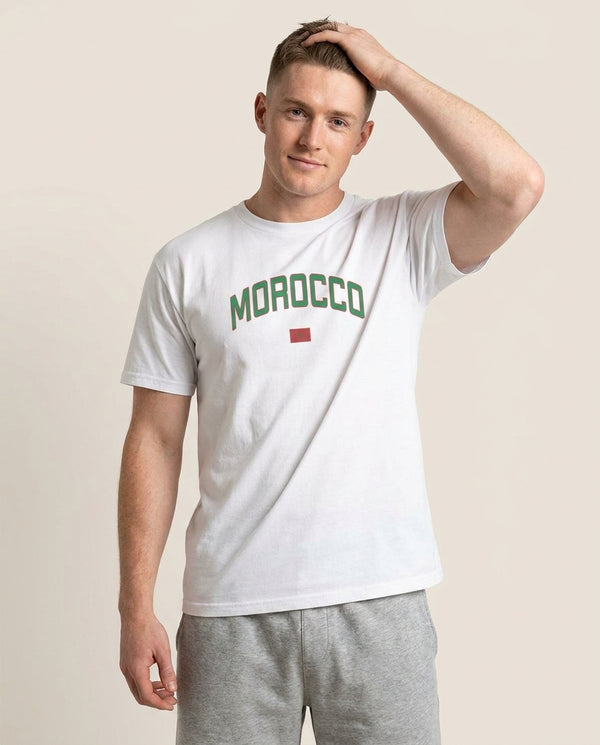 Morocco Team Kit T-Shirt — White Front, worn
