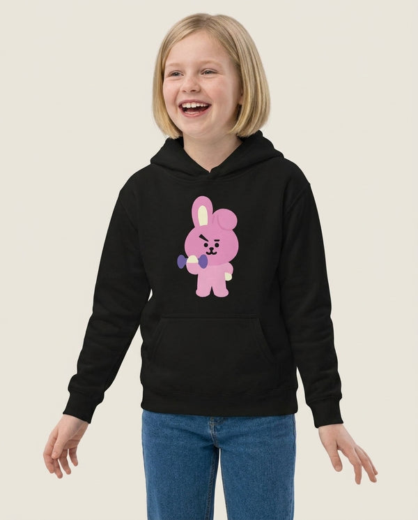 Cooky 21 - K Pop Kids Hoodie — Black Front, worn