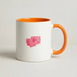 Mining Pig Coffee Orange Mug