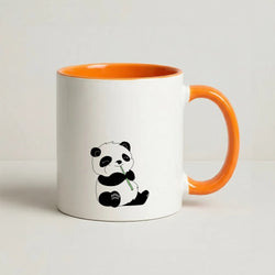 Vegan Panda Coffee Orange Mug