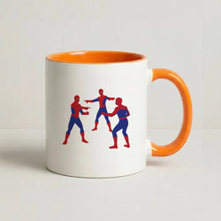 Spider Hero Pointing Meme Coffee Orange Mug