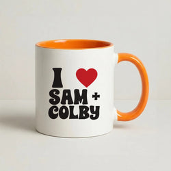 I Love S & C Coffee Orange Mug