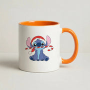 Cute Blue Alien Candycane Mug 7