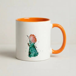 Watercolour Princess Merida Brave Fairytale Coffee Orange Mug