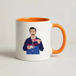 Ted Drinking Tea Coffee Orange Mug