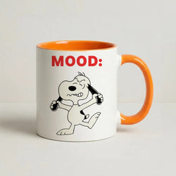 Mood Cartoon Beagle  Coffee Orange Mug