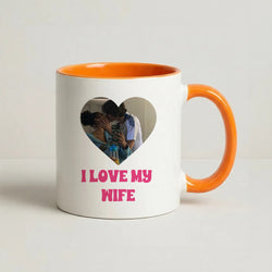 I Love My Wife - Personalised Couples Coffee Orange Mug