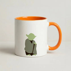 Yoda Faceless Coffee Orange Mug