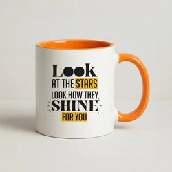 Look At The Stars Coffee Orange Mug
