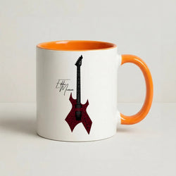 Eddie Munson Guitar Coffee Orange Mug