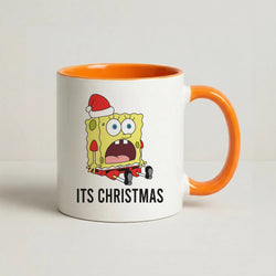 It's Christmas Cartoon Sponge Coffee Orange Mug