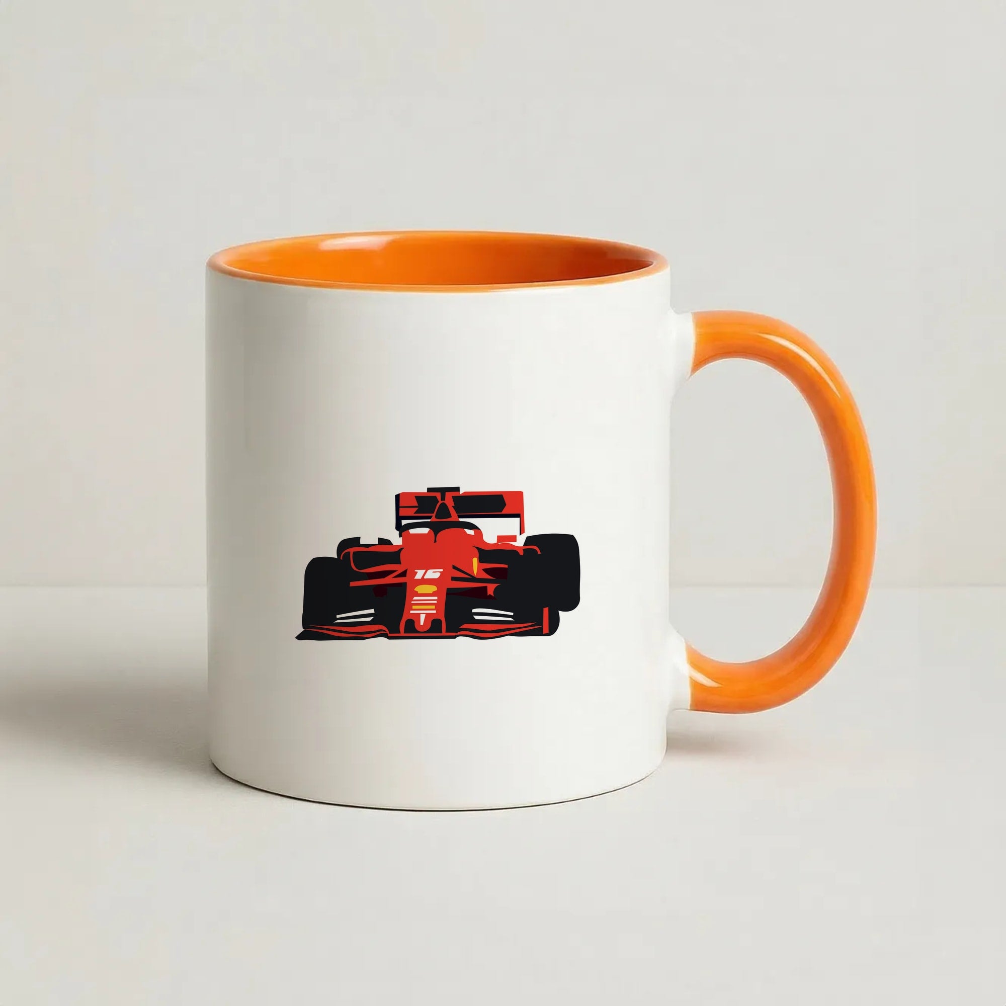 F1 Car  Coffee Orange Mug