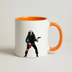 Eddie Munson Playing Guitar Coffee Orange Mug