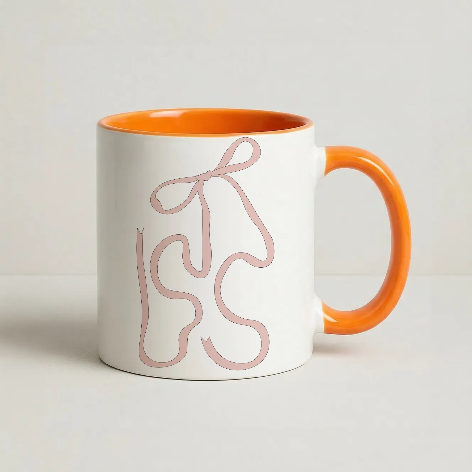 Black Ribbon Coffee Orange Mug