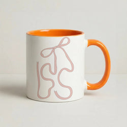 Black Ribbon Coffee Orange Mug