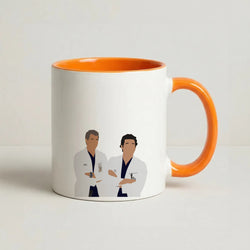 Two Doctors Arm Crossed - Grey's Coffee Orange Mug