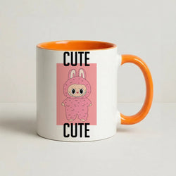Cute Black Monster Coffee Orange Mug