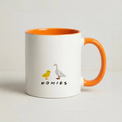 Homies Chick And Duck Coffee Orange Mug