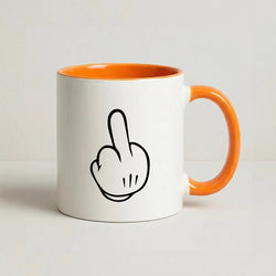 Fairytale Mouse Middle Finger Coffee Orange Mug