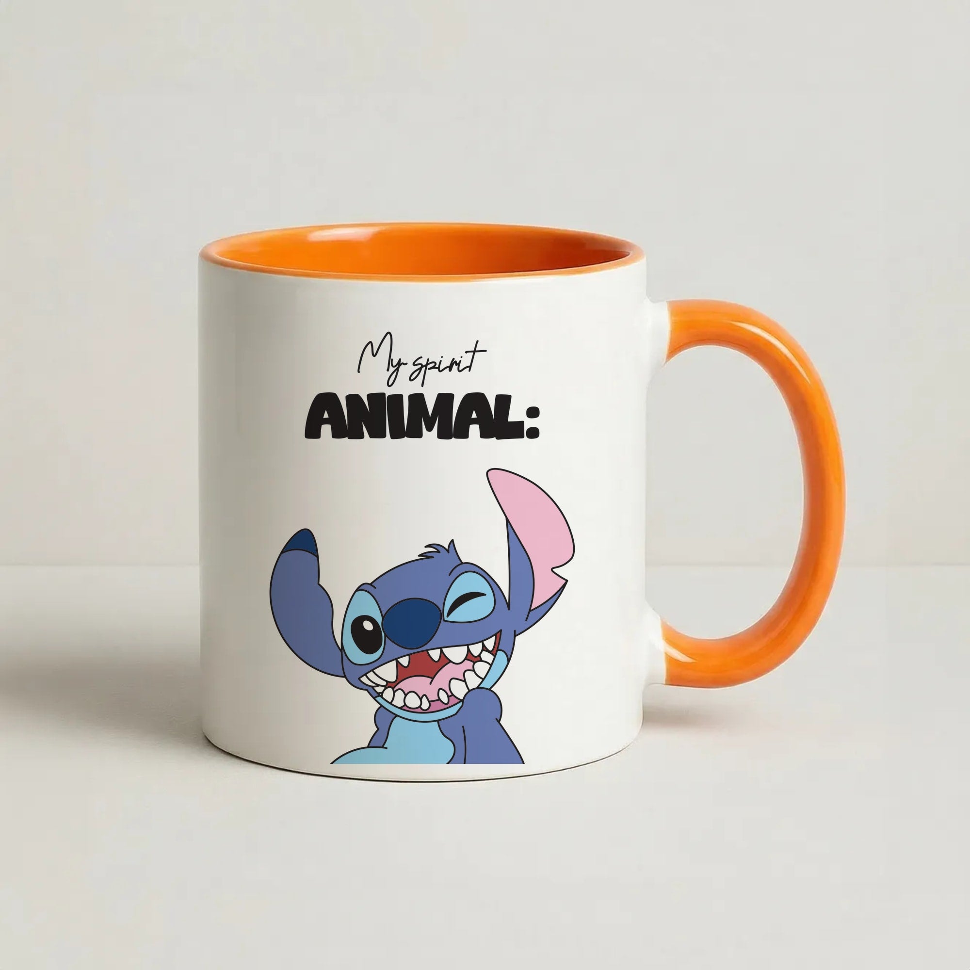 My Sprit Animal Blue Alien Coffee Orange Mug