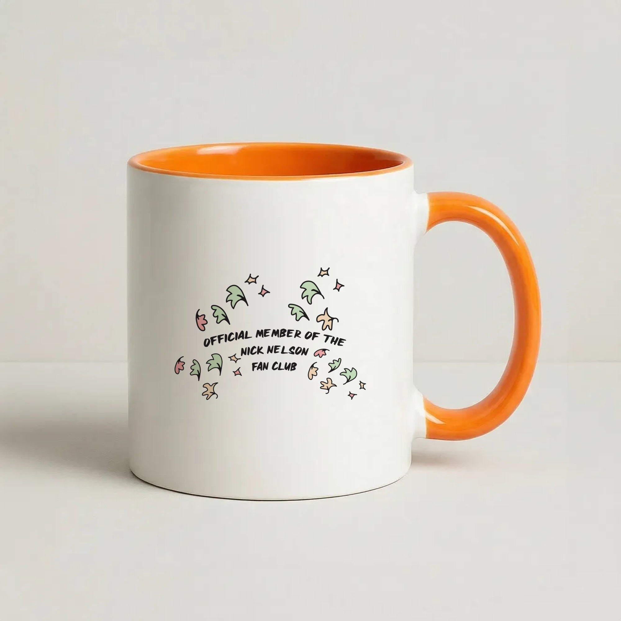 Official Member Of The Nick Nelson Fan Club - Heart TV Coffee Orange Mug