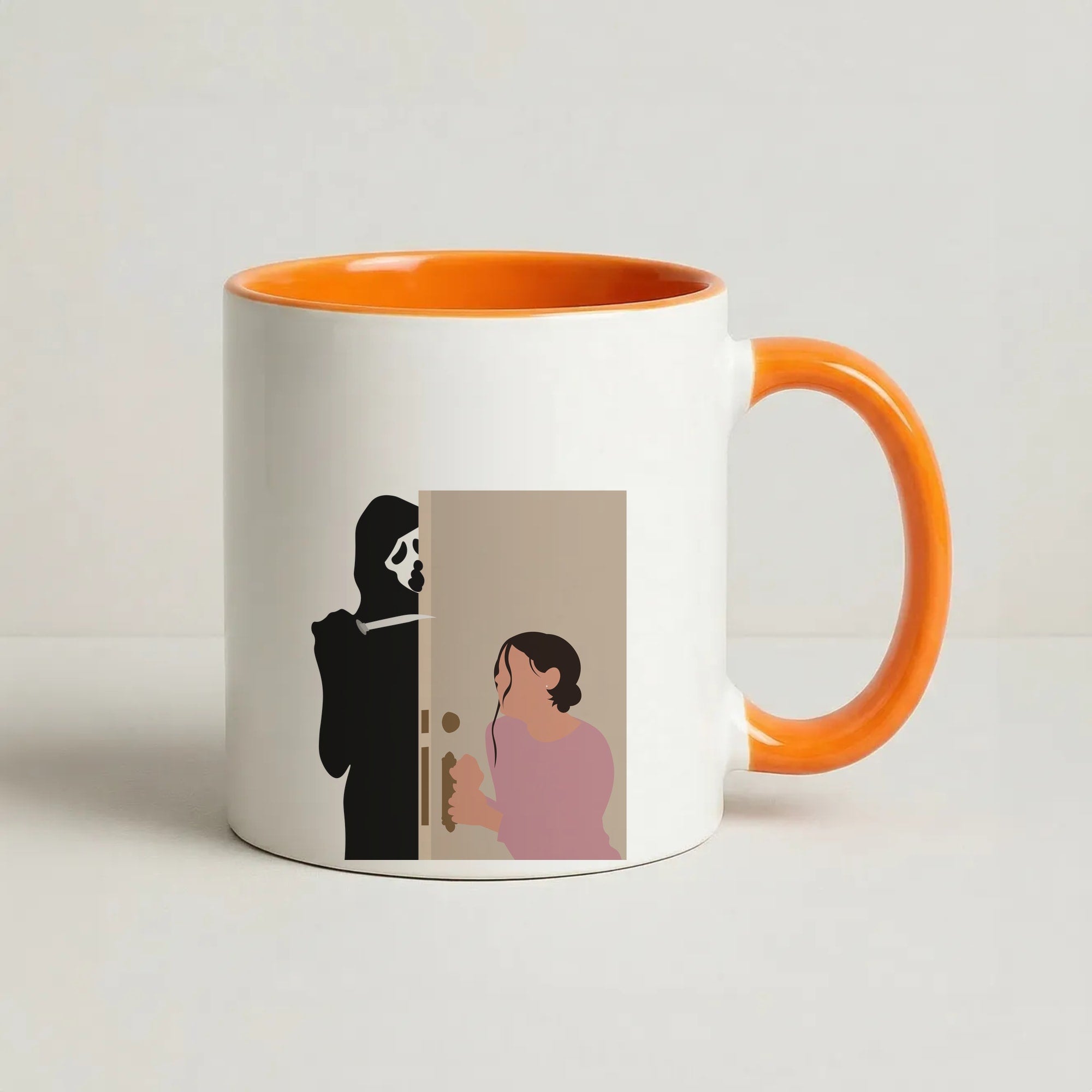 Tara And Ghostface - Scream Coffee Orange Mug