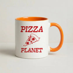Retro Pizza Planet  Coffee Orange Mug