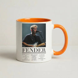 Fender Orange Song List Coffee Orange Mug
