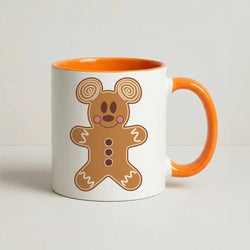 Cartoon Mouse Gingerbread Coffee Orange Mug