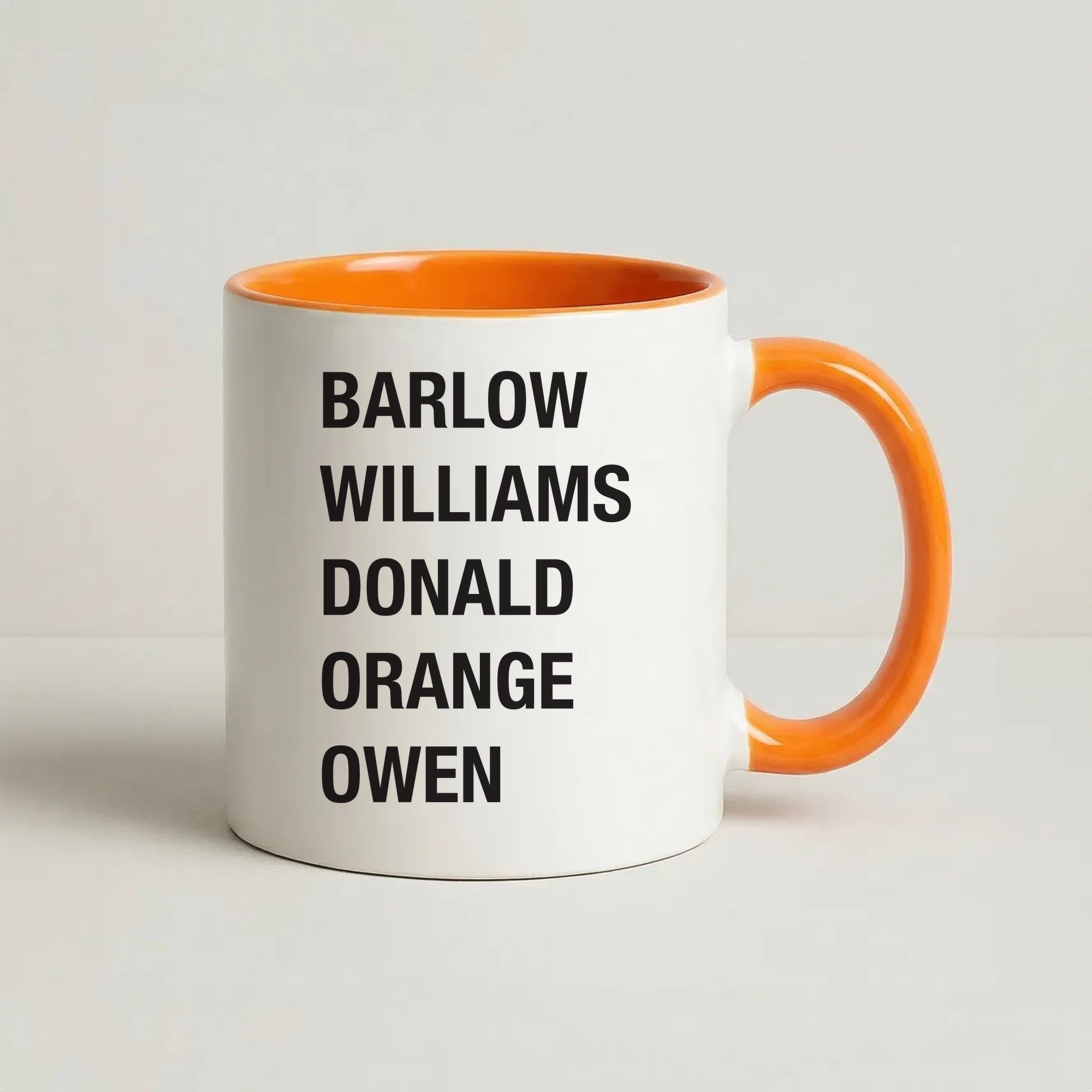 Take Band Members Names Coffee Orange Mug